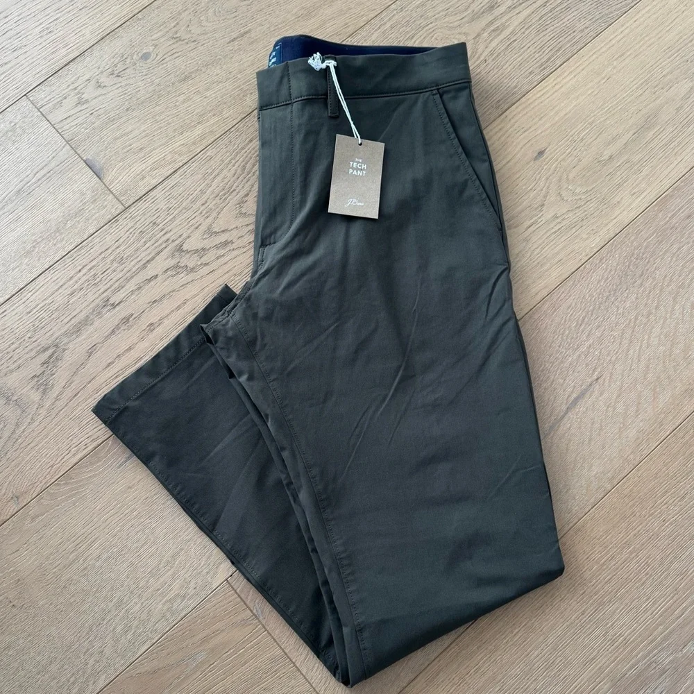 J. Crew 484 Tech Pant Olive Green 33X30